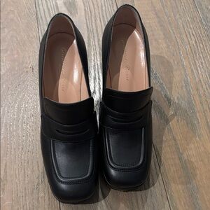Gianvito Rossi Platform Leather Loafer Pumps black 36 1/2